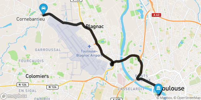Itinéraire vers Toulouse