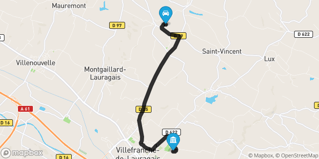 Itinéraire vers Villefranche-de-Lauragais
