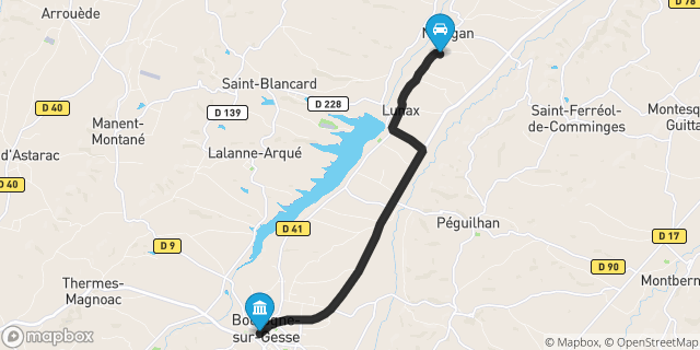 Itinéraire vers Boulogne-sur-Gesse
