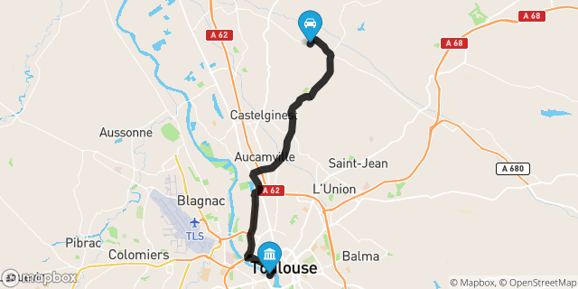 Itinéraire vers Toulouse