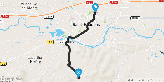 Itinéraire vers Saint-Gaudens