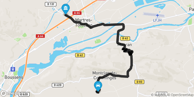 Itinéraire vers Martres-Tolosane