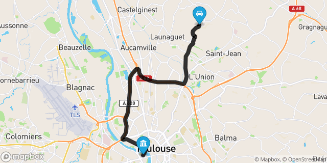 Itinéraire vers Toulouse