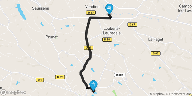 Itinéraire vers Caraman