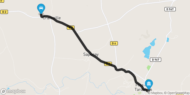 Itinéraire vers Fère-en-Tardenois