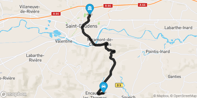 Itinéraire vers Saint-Gaudens