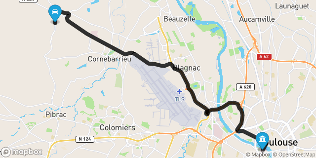 Itinéraire vers Toulouse