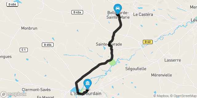 Itinéraire vers L'Isle-Jourdain