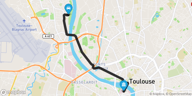 Itinéraire vers Toulouse