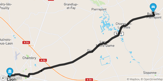 Itinéraire vers Laon