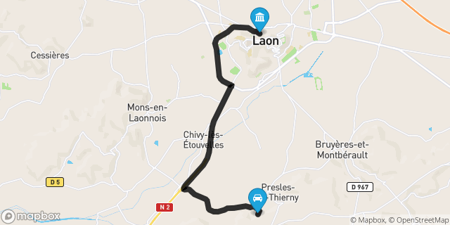 Itinéraire vers Laon