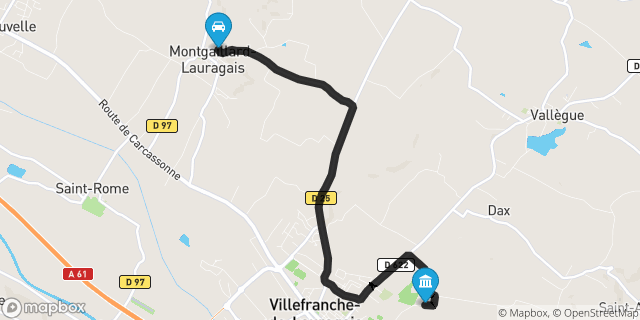Itinéraire vers Villefranche-de-Lauragais