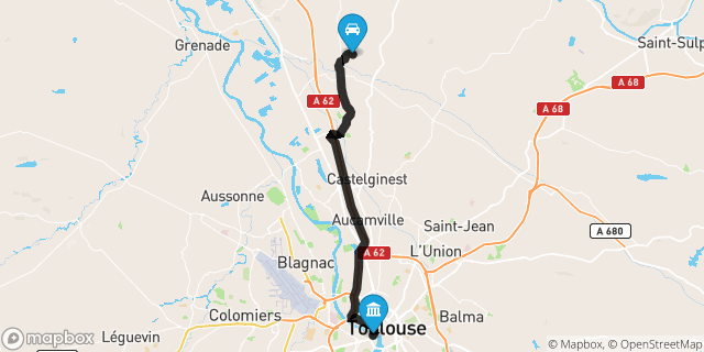 Itinéraire vers Toulouse