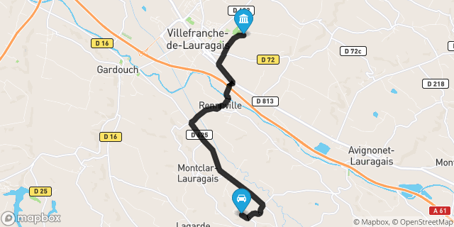 Itinéraire vers Villefranche-de-Lauragais