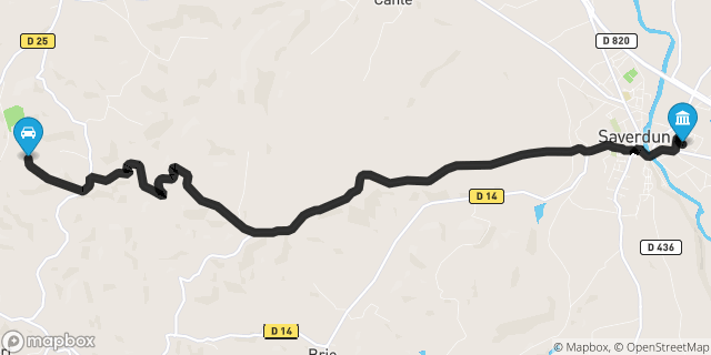 Itinéraire vers Saverdun