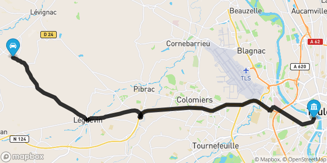 Itinéraire vers Toulouse