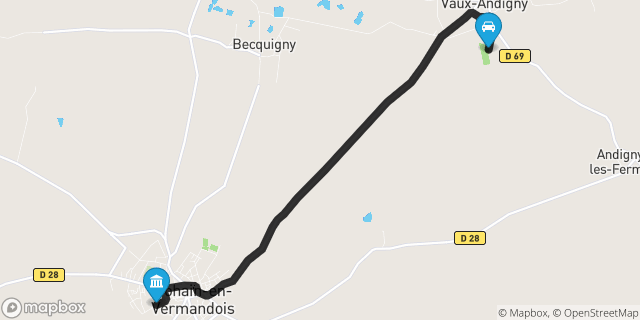 Itinéraire vers Bohain-en-Vermandois