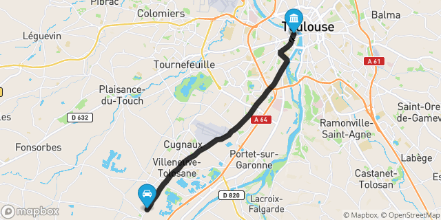 Itinéraire vers Toulouse