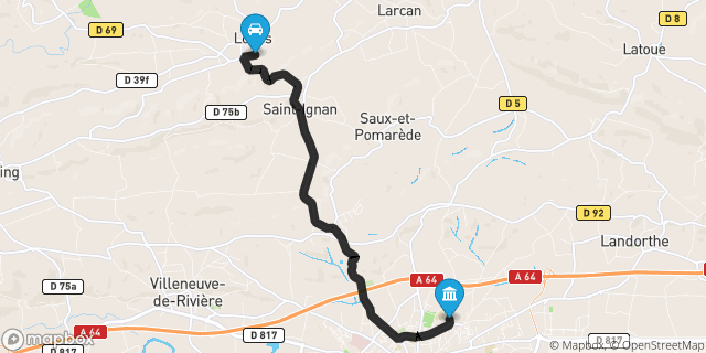 Itinéraire vers Saint-Gaudens