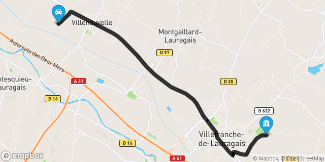 Itinéraire vers Villefranche-de-Lauragais