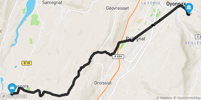 Itinéraire vers Oyonnax