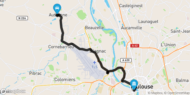 Itinéraire vers Toulouse