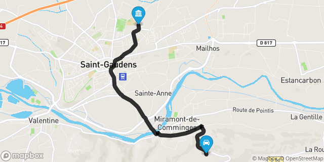 Itinéraire vers Saint-Gaudens