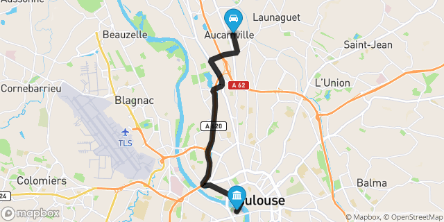 Itinéraire vers Toulouse