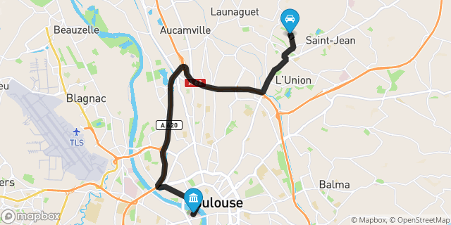 Itinéraire vers Toulouse