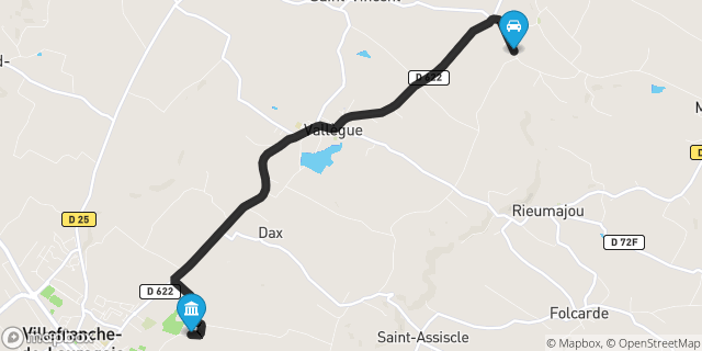Itinéraire vers Villefranche-de-Lauragais