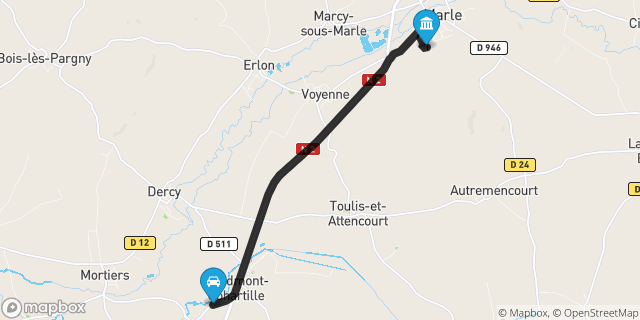 Itinéraire vers Marle