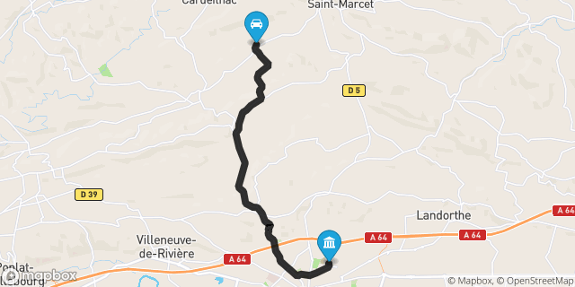 Itinéraire vers Saint-Gaudens