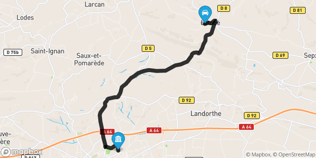 Itinéraire vers Saint-Gaudens