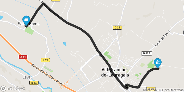 Itinéraire vers Villefranche-de-Lauragais
