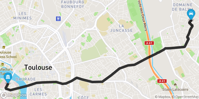 Itinéraire vers Toulouse