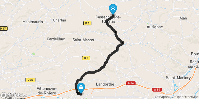 Itinéraire vers Saint-Gaudens