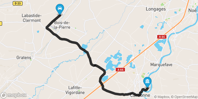 Itinéraire vers Carbonne