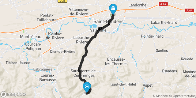 Itinéraire vers Saint-Gaudens