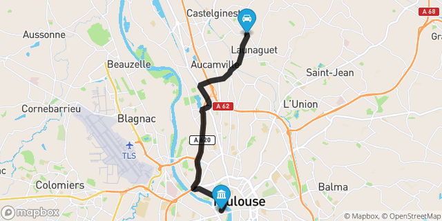 Itinéraire vers Toulouse