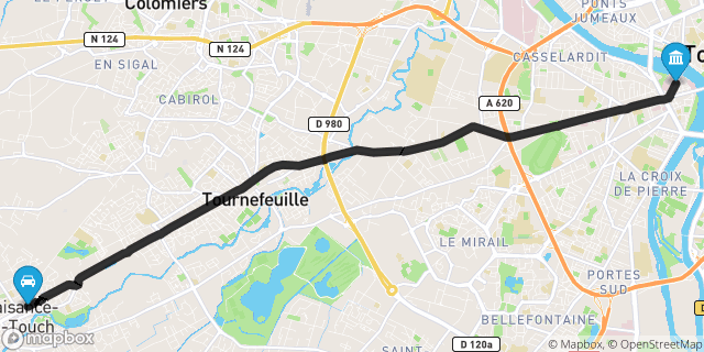 Itinéraire vers Toulouse