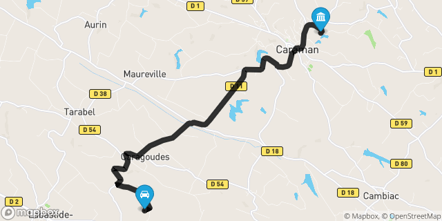 Itinéraire vers Caraman