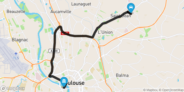 Itinéraire vers Toulouse