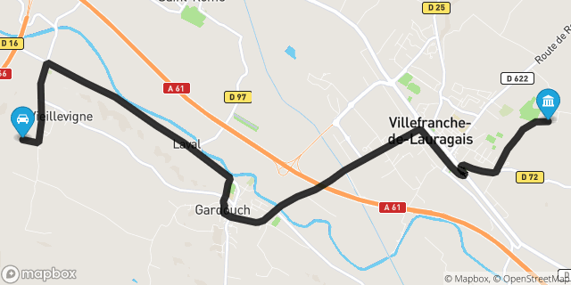 Itinéraire vers Villefranche-de-Lauragais