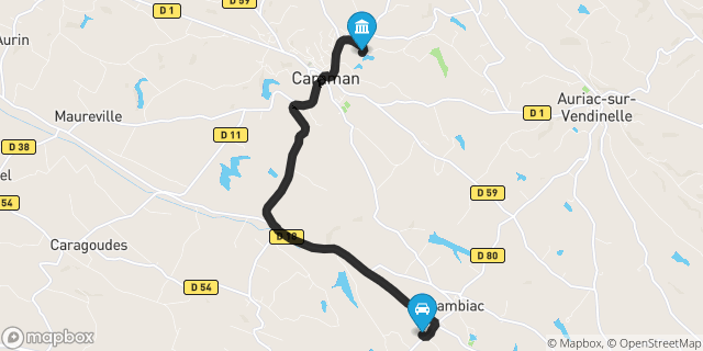 Itinéraire vers Caraman