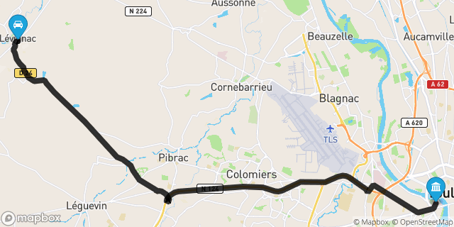 Itinéraire vers Toulouse
