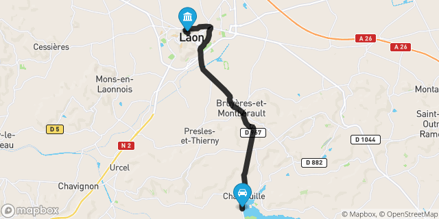 Itinéraire vers Laon