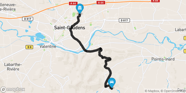 Itinéraire vers Saint-Gaudens