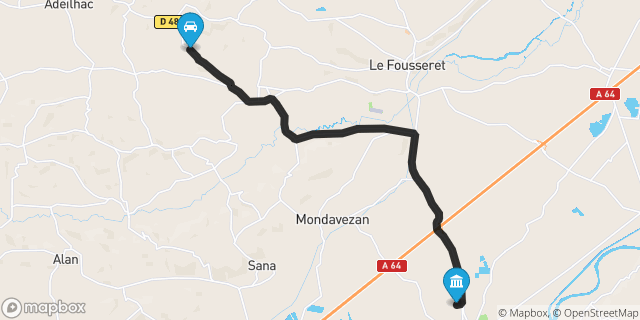 Itinéraire vers Cazères