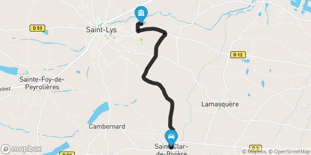 Itinéraire vers Saint-Lys