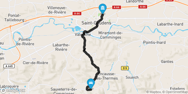 Itinéraire vers Saint-Gaudens